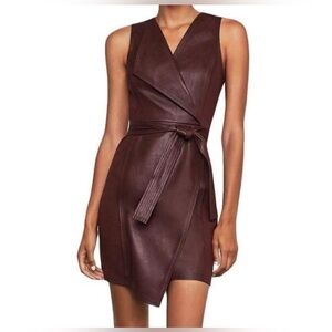 BCBG MAXAZRIA Layla faux leather dress in Chocolate